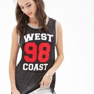 Forever 21 Black & Red West Coast Sleeveless Jersey